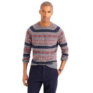 J. Crew Fairisle Lambswool sweater Grey Multicolor size small